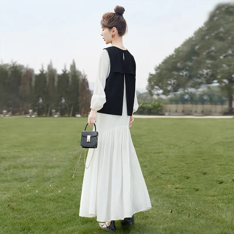 Cypress House Skirt Set Women's Black+White Dress-2