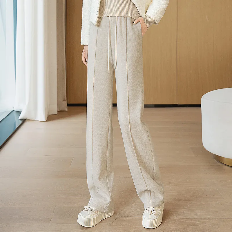 Cypress House Casual Pants Women's Beige Coffee Herringbone-5