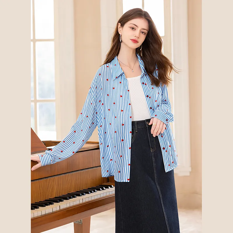 TOUCH Shirt Women's Blue Stripes-5