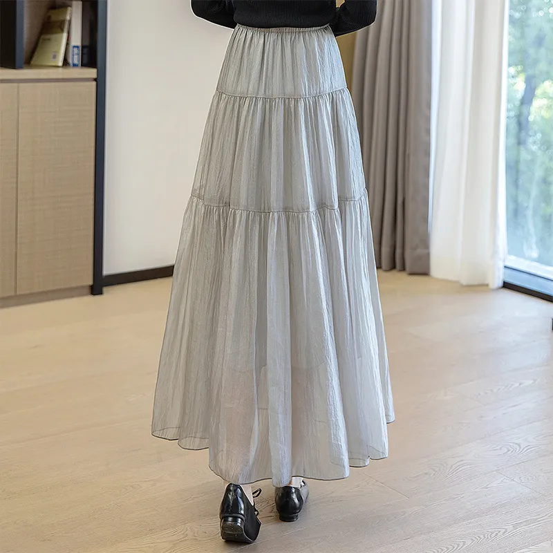 Cypress House Casual Long Skirt Women's Light Gray-3