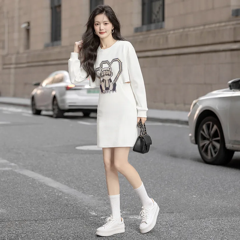 Cypress House Long Sleeved Dress Women's White-6