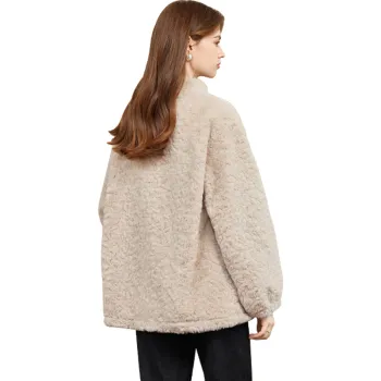 TOUCH Velvet feel Coat Women's Beige Apricot