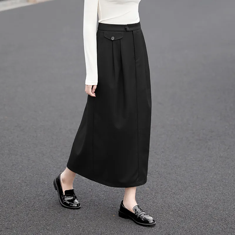 TOUCH Casual Long Skirt Women's Black-5