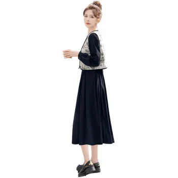 Cypress House Skirt Set Women's Beige+Black