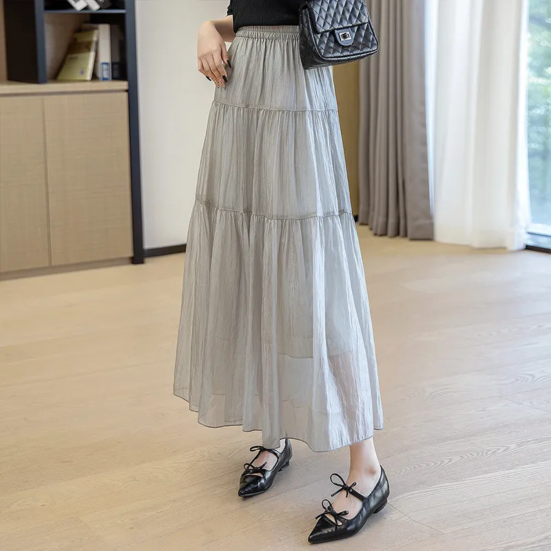 Cypress House Casual Long Skirt Women's Light Gray-6