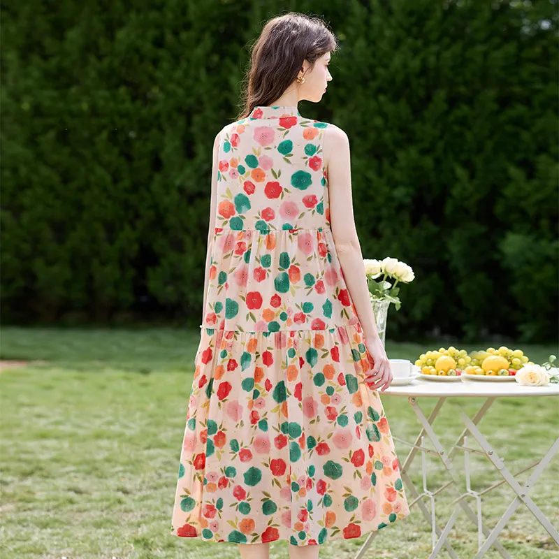 TOUCH Sleeveless Dress Women's Red Green Multicolor-3