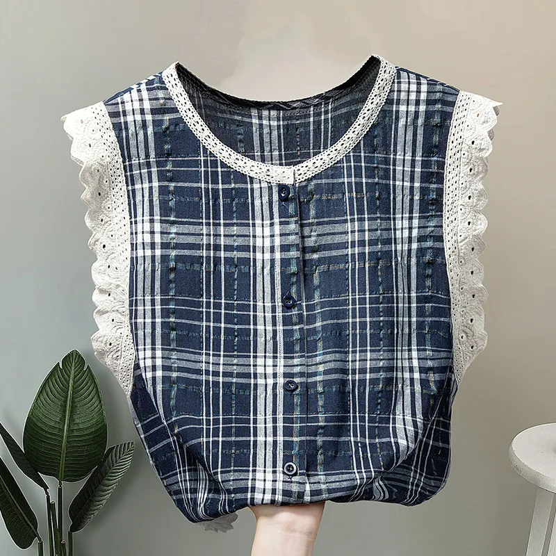 Cypress House Shirts Women's Navy Blue Plaid-2