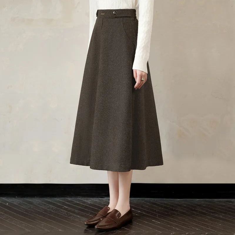 Cypress House Casual Long Skirt Women's Maillard Style Brown-6