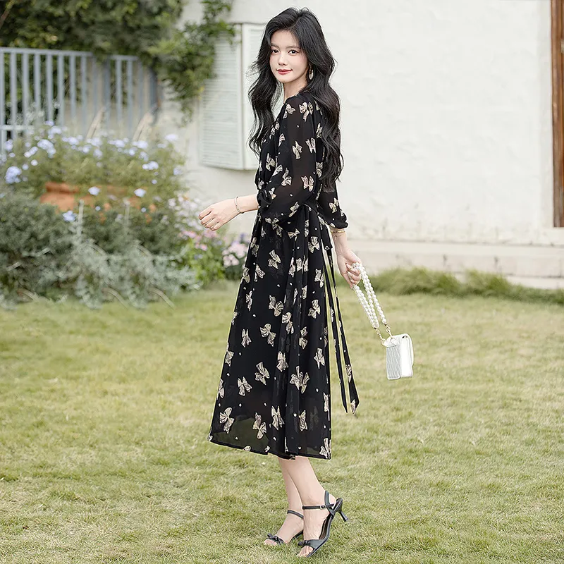 Cypress House Long Sleeved Dress Women's Black-1