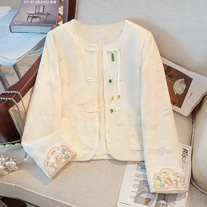Cypress House Cropped Coat Women's Pearl White-2