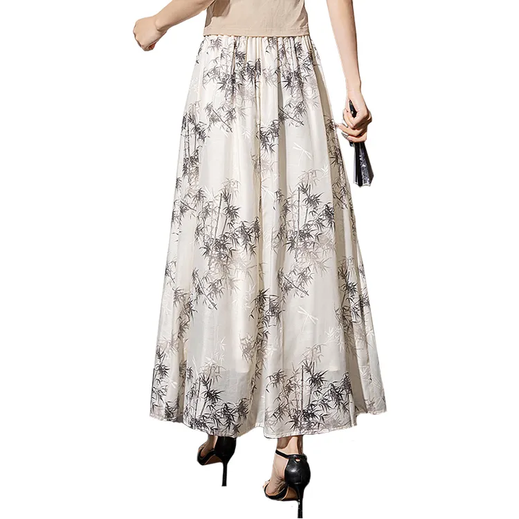 Cypress House Casual Long Skirt Women's Apricot Ink Bamboo-1