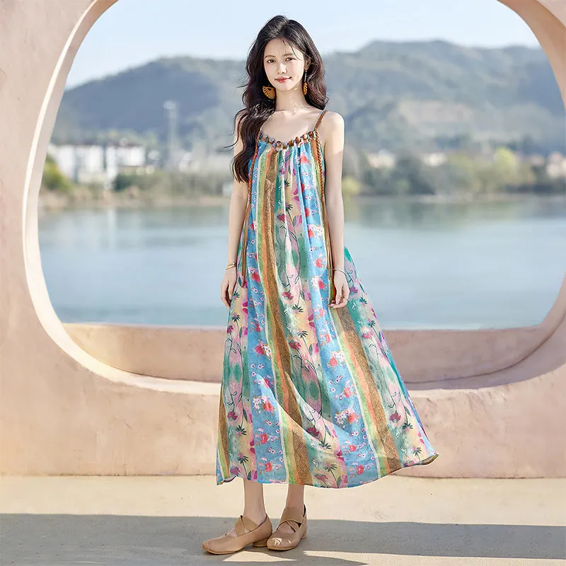 Cypress House Slip Dress Women's Multicolor Stripes-2