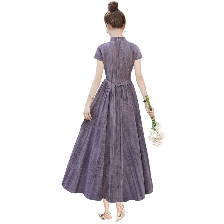 Cypress House Short Sleeved Dress Women's Purple-1