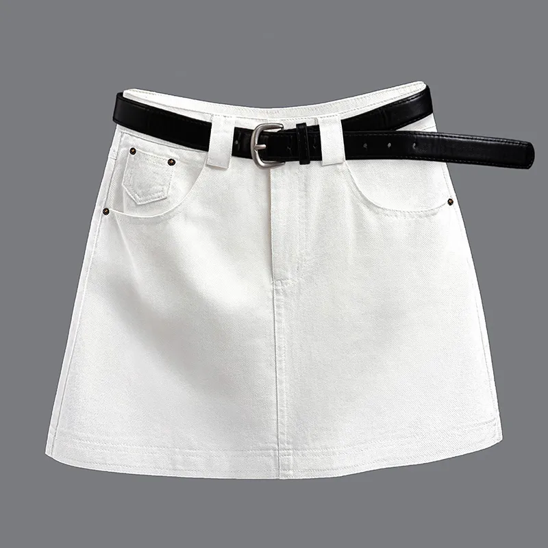 Cypress House Denim Short Skirts Women's White-2