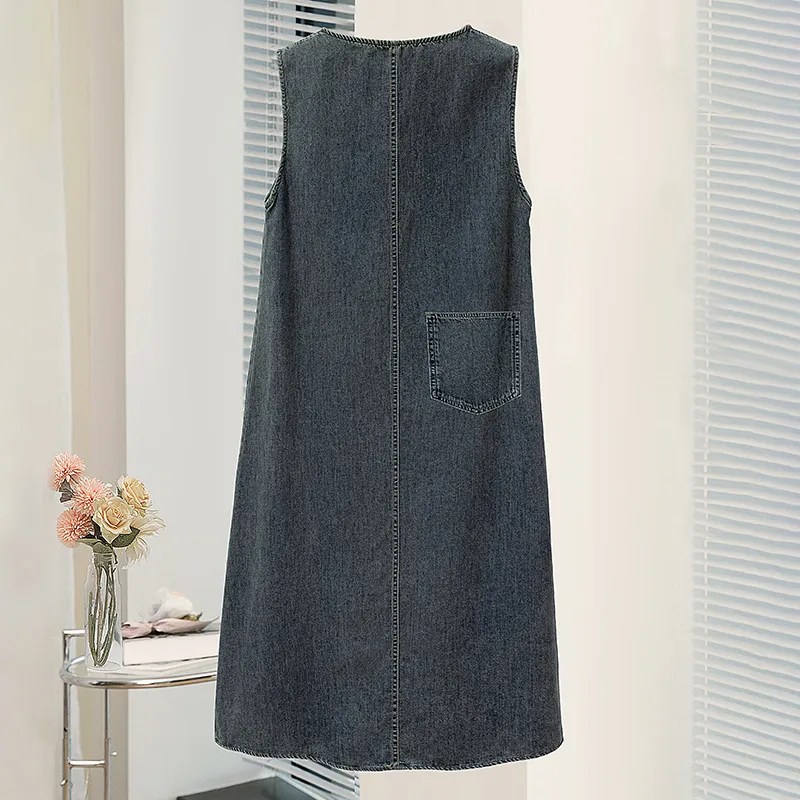 Cypress House Sleeveless Dress Women's Vintage Dark Blue-3