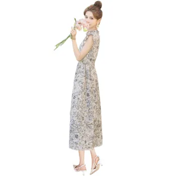 Cypress House Short Sleeved Dress Women's Blue Green Floral