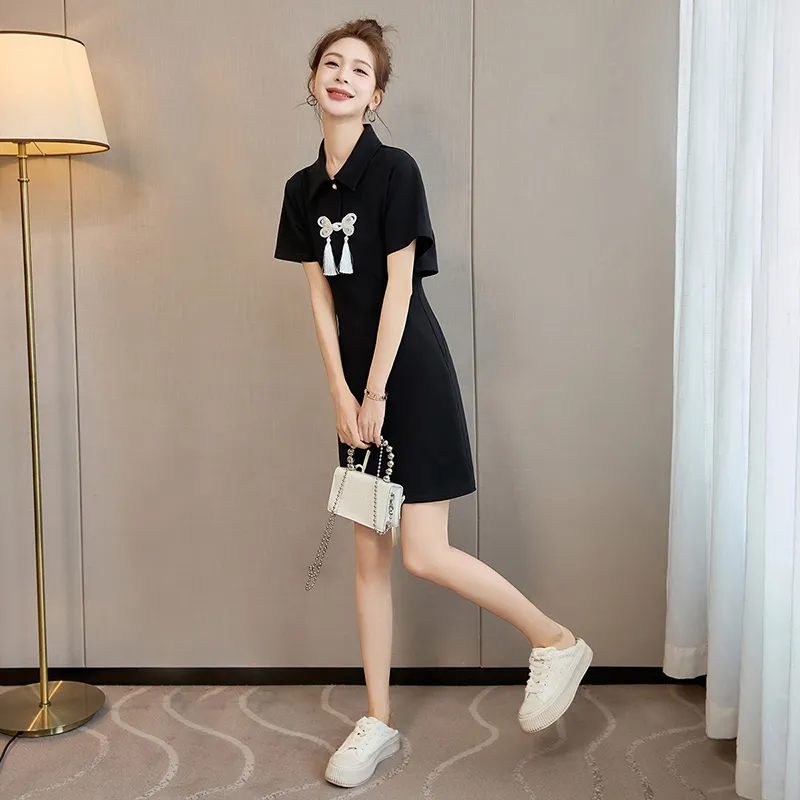 Cypress House Short Sleeved Dress Women's Black-5