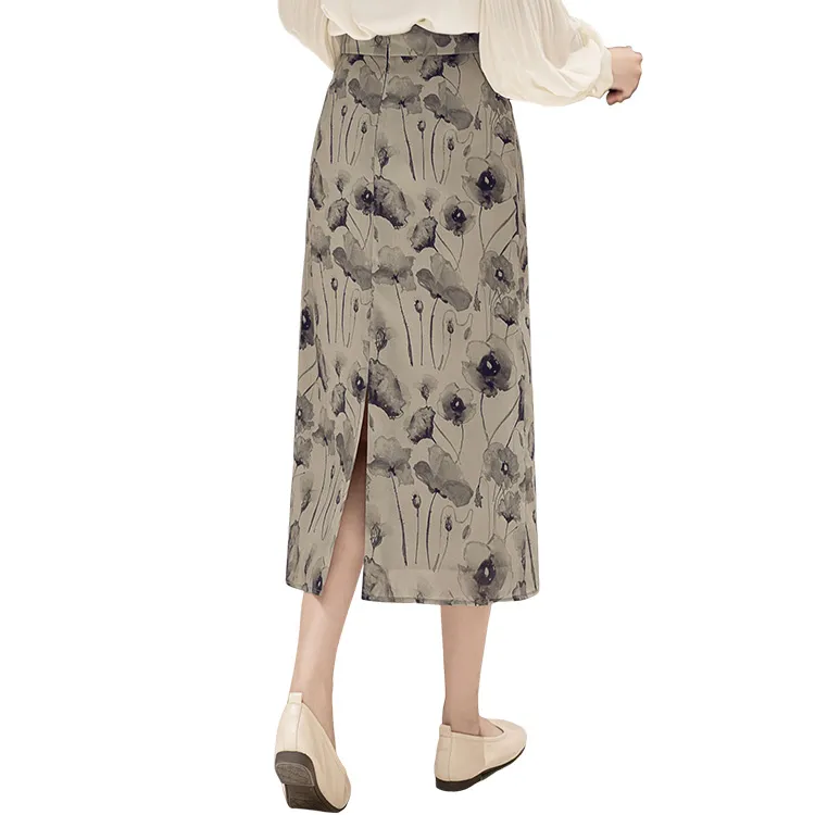 Cypress House Casual Long Skirt Women's Tea Brown Ink Wash-1