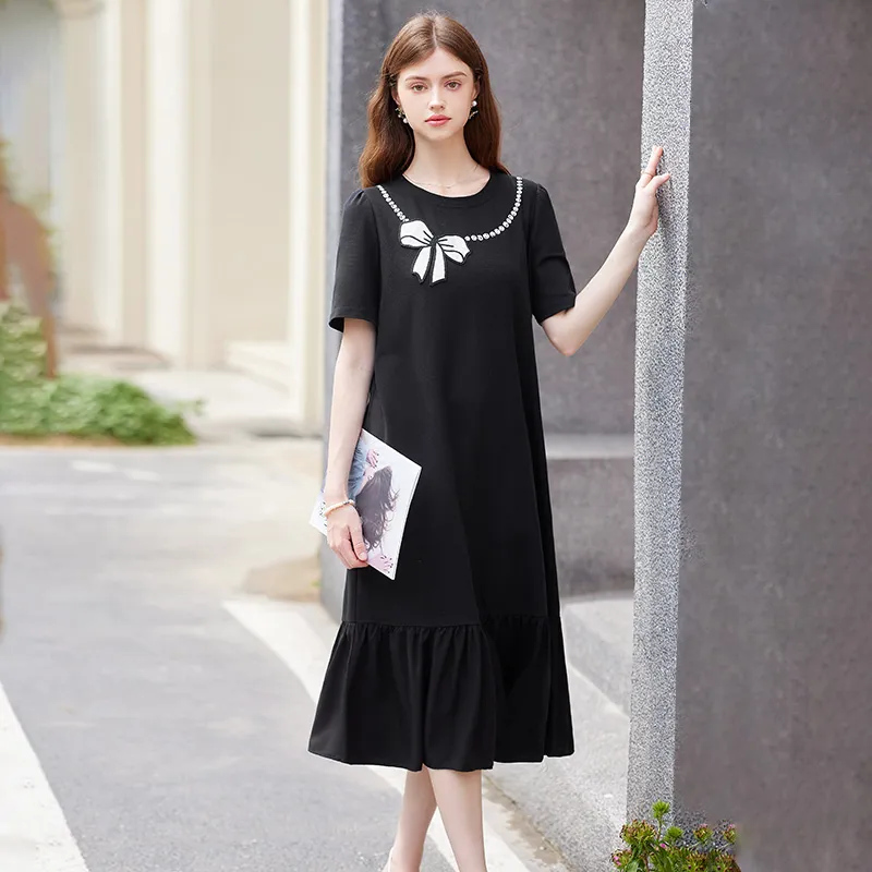 TOUCH Short Sleeved Dresses Women's Black-4