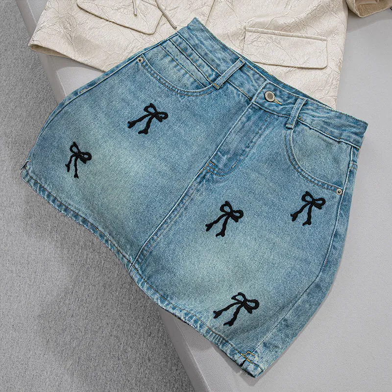 Cypress House Denim Short Skirts Women's Light Blue-2