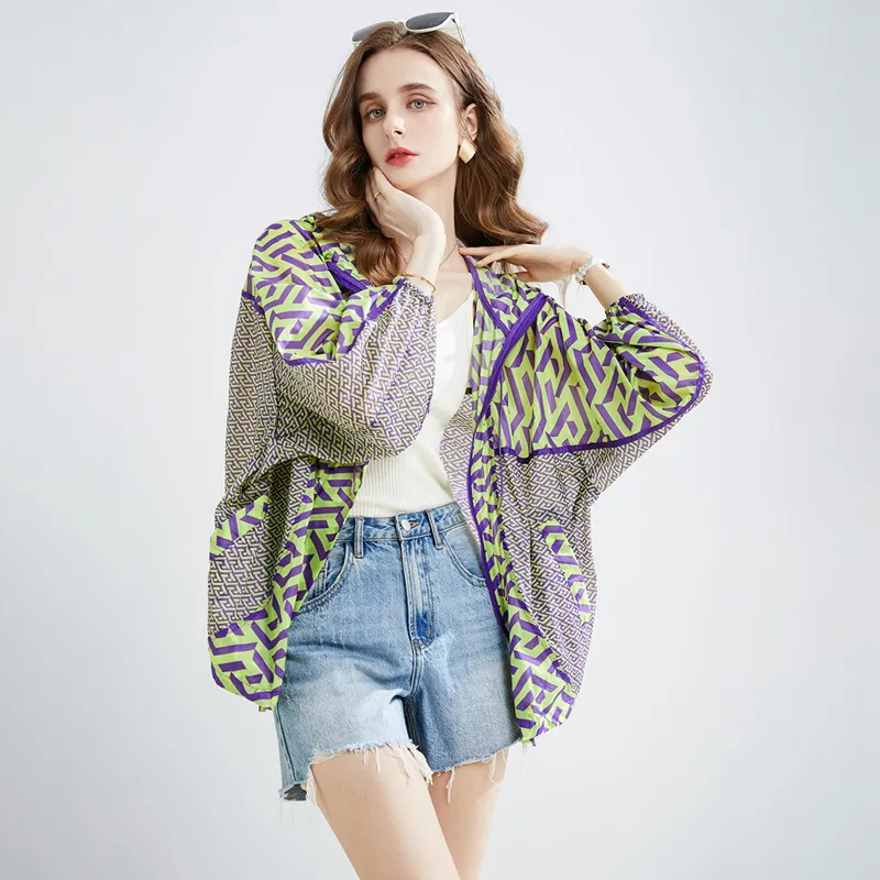TOUCH Jackets Women's Green Purple Multicolor-4