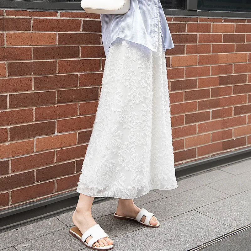 Cypress House Casual Long Skirt Women's White-2