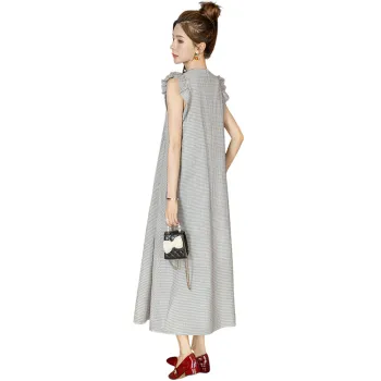 Cypress House Sleeveless Dress Women's White Black Plaid