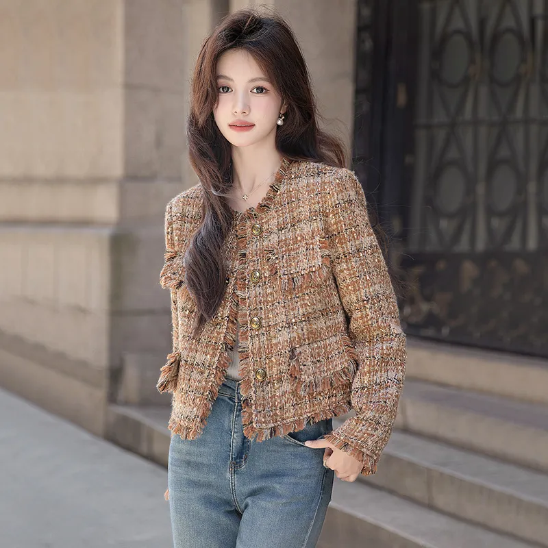 Cypress House Cropped Coat Women's Orange Brown-2