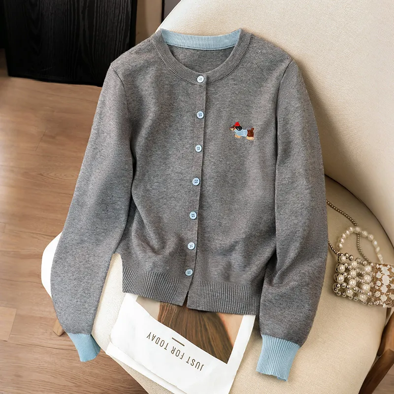 Cypress House Knitwear Women's Dark Gray & Blue-2