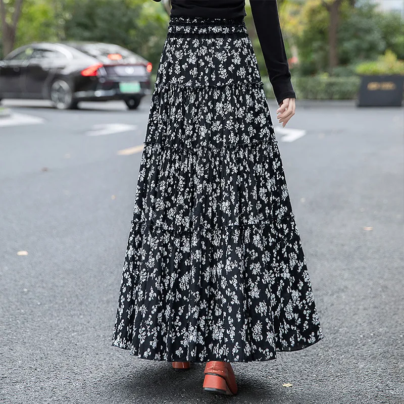 Cypress House Casual Long Skirt Women's Black-3