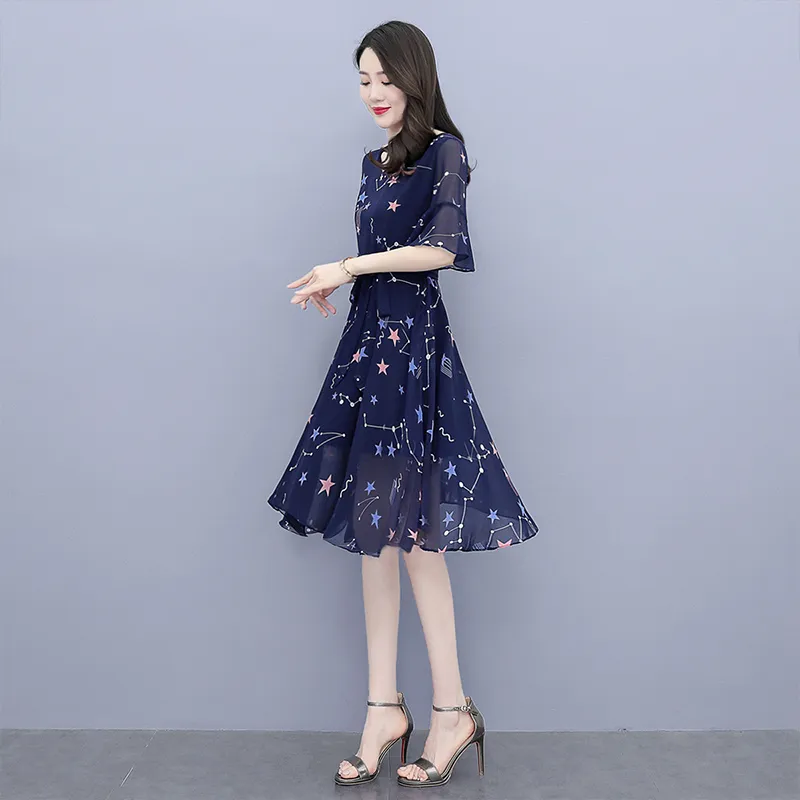 Cypress House Short Sleeved Dress Women's Navy Blue-2