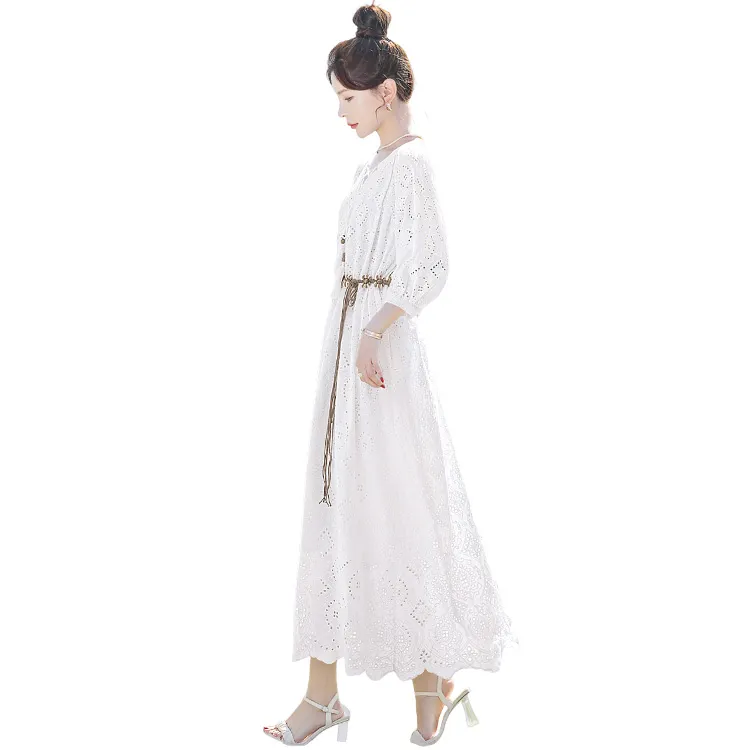 Cypress House Long Sleeved Dress Women's White-0