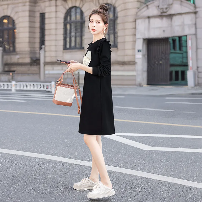 Cypress House Long Sleeved Dress Women's Black-5