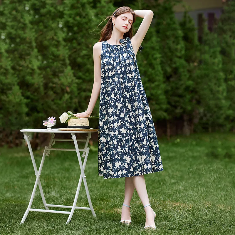 TOUCH Slip Dresses Women's Navy Blue Multicolor-2