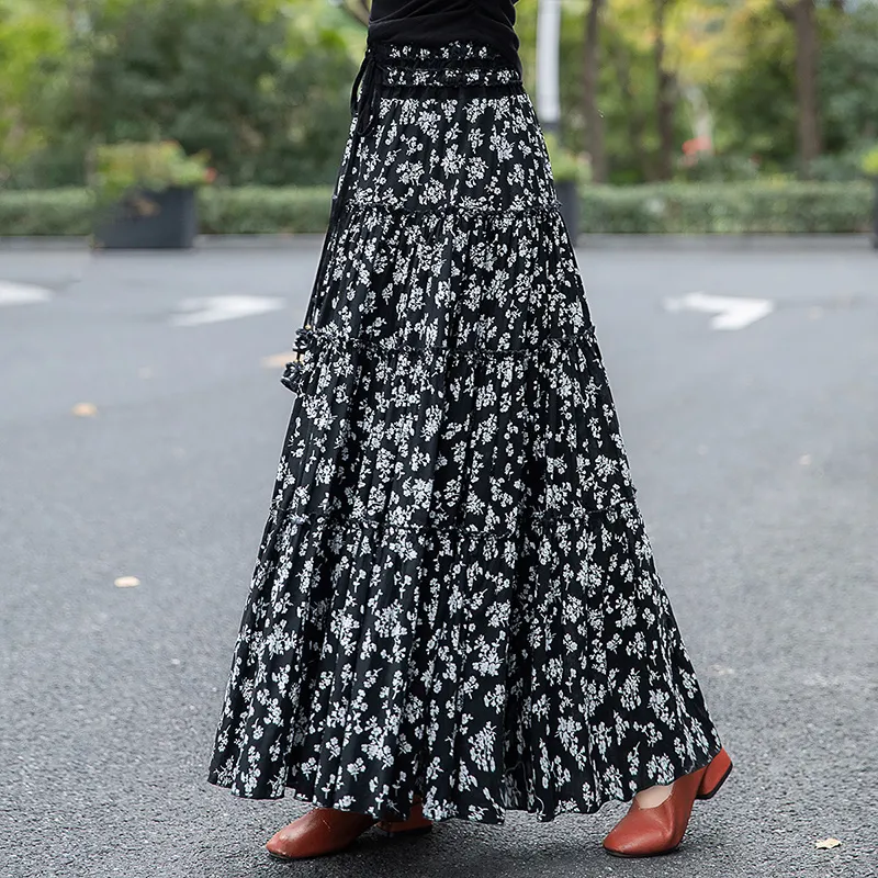 Cypress House Casual Long Skirt Women's Black-4