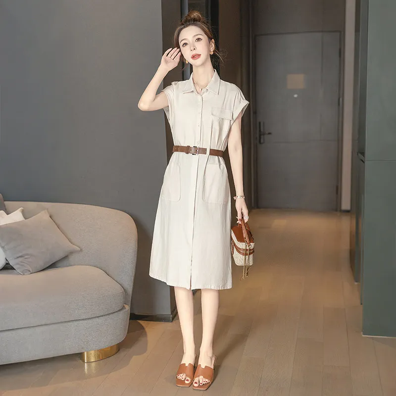 Cypress House Short Sleeved Dress Women's Beige-4