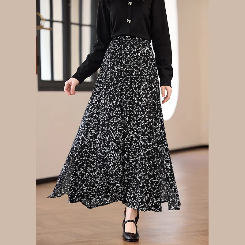 TOUCH Casual Long Skirt Women's Black-6