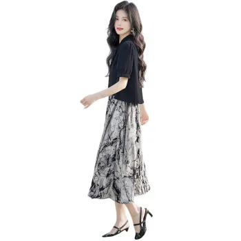 Cypress House Skirt Set Women's Black+Ink Wash Gray