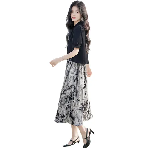 Cypress House Skirt Set Women's Black+Ink Wash Gray