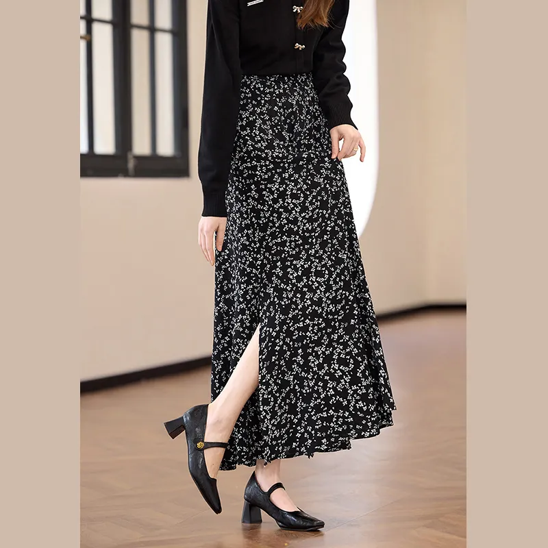 TOUCH Casual Long Skirt Women's Black-5