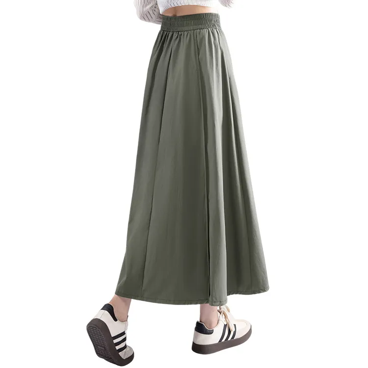 Cypress House Casual Long Skirts Women's Army Green-1