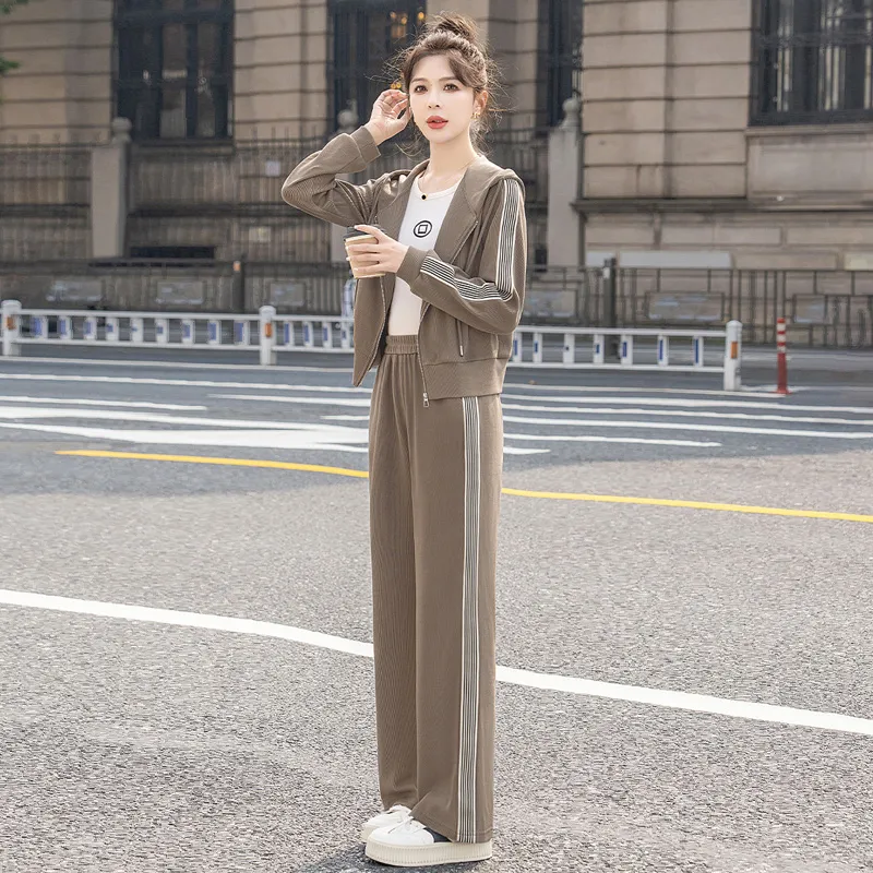 Cypress House Casual Suit Women's Gray Coffee-5