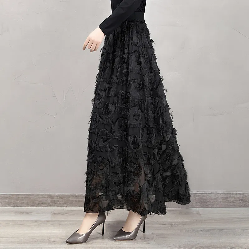 Cypress House Casual Long Skirt Women's Black-6