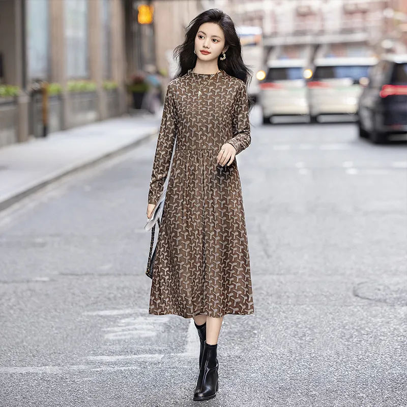 Cypress House Long Sleeved Dress Women's Dark Coffee-2