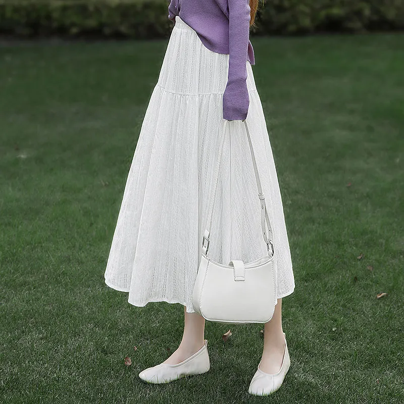 Cypress House Casual Long Skirt Women's White-6