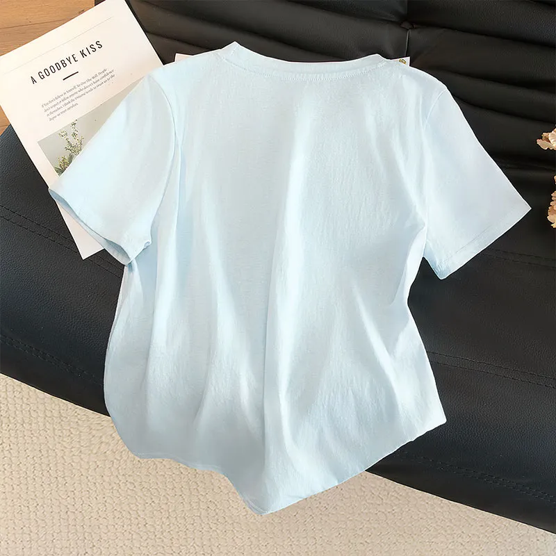Cypress House T Shirts Women's Light Blue-3