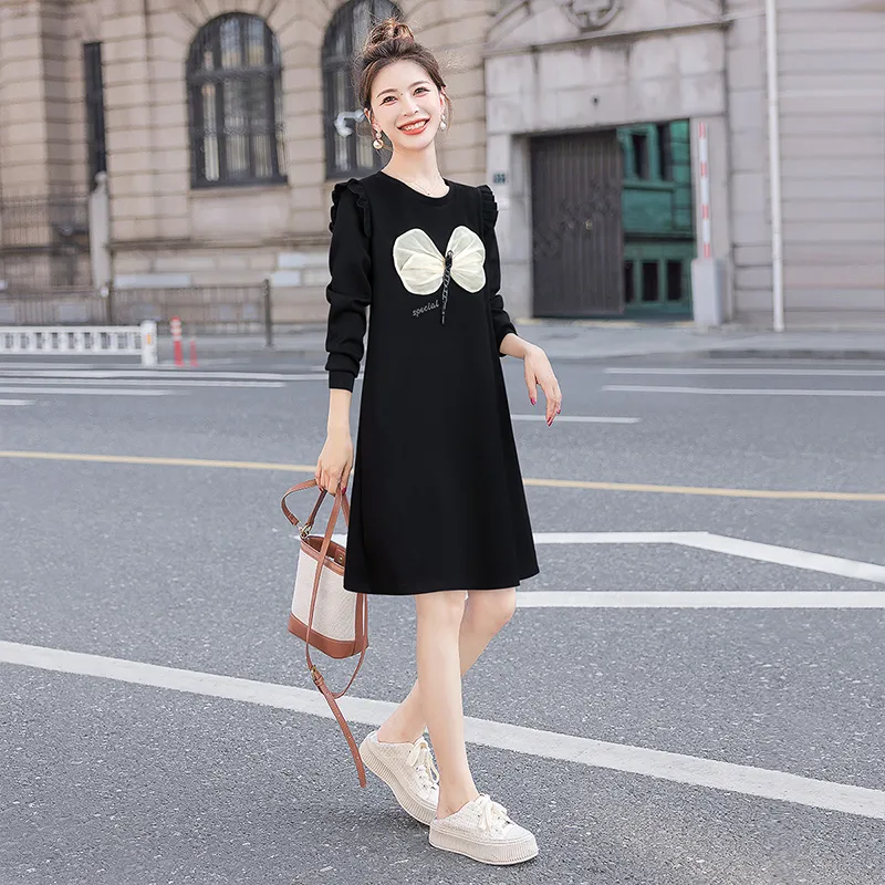 Cypress House Long Sleeved Dress Women's Black-3