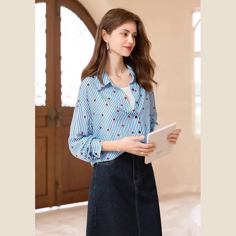 TOUCH Shirt Women's Blue Stripes-4