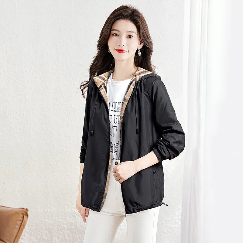 Cypress House Jacket Women's Black & Khaki Plaid-3