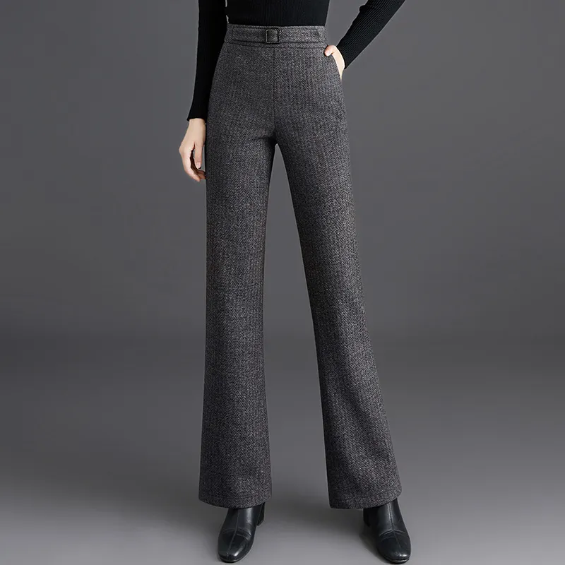 TOUCH Casual Pants Women's Black Gray Herringbone-6